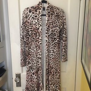 Chicos Black label leopard cardigan